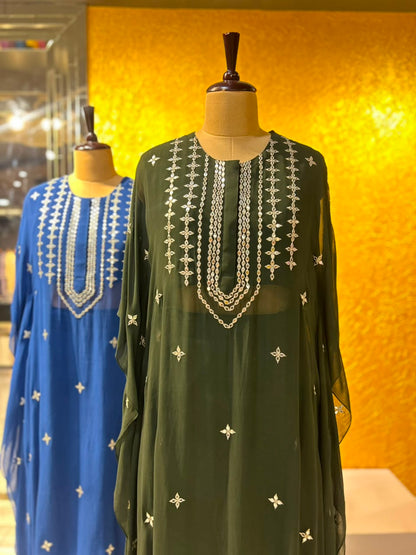 Mirror Work Sheer Kaftan Set