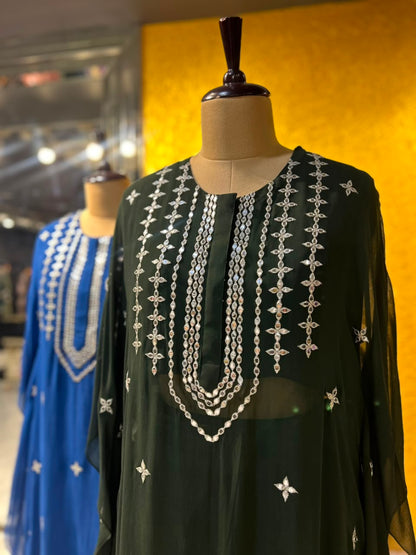 Mirror Work Sheer Kaftan Set